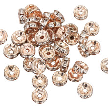 Perles de Bracelet en cristal de 8mm,-Or rose incrusté d'esprit