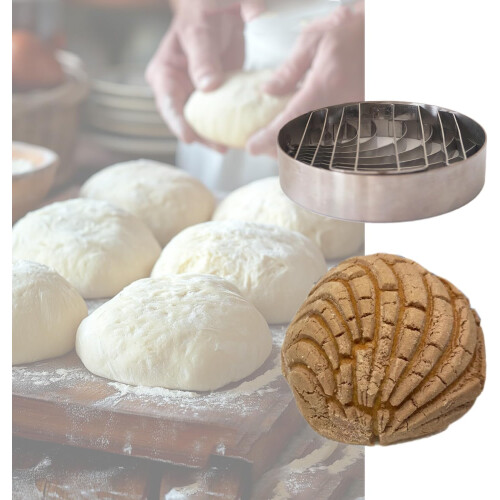 Concha Bread Cutter and Mexican Bread Stamp, 4 Inch DoubleSided Stainless Steel Tool for Precise Pattern Cutting 2