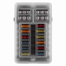 Marine Boat 12 Circuits Fuse Box with LED Indicator Light for Car Yacht Fuel