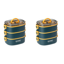 2X Bento Box Adult Lunch Box, Leak-Proof, Stacking Bento Box Lunch Box,Portable Food Container Storage Boxes ()