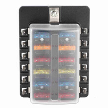 Yacht & Boat 12‑Way Fuse Box with LED Blade Fuse Holder for Car & Marine Use