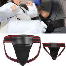 Taekwondo Leistenschutz MMA Sanda Schrittwächter 26x22cm Elastischer Gürtel