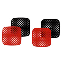 4-Pack Herbruikbare Luchtfriteusevoeringen, Vierkante, Niet-Klevende Siliconen Luchtfriteusemandmatten, Luchtfriteuseaccessoires -7,5 Inch