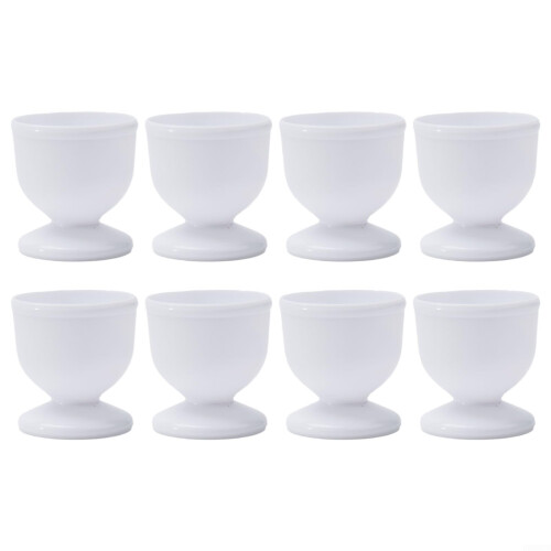 8pcs Plastic Egg Cups Set for Soft and Hard Boiled Eggs, Reusable Breakfast Holders, Elegant Table Display