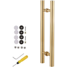 Stainless Steel Sliding Barn Door Pull Handle 60cm Gold Finish DoubleSided Grip for Glass and Shower Doors
