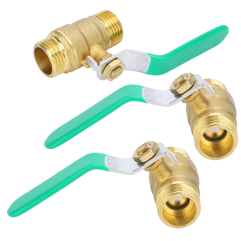 Reliable Brass Ball Valve 3Pcs 1/2In Dual Male For Water Pipe Control 4691379592232