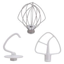 K45DH Deeghaak K45B Gecoate Platte Menghaak K45WW Draadgarde Geschikt voor Keukenmixer met Kom van 4,5 Qt en 5 Qt voor Keukenhulp