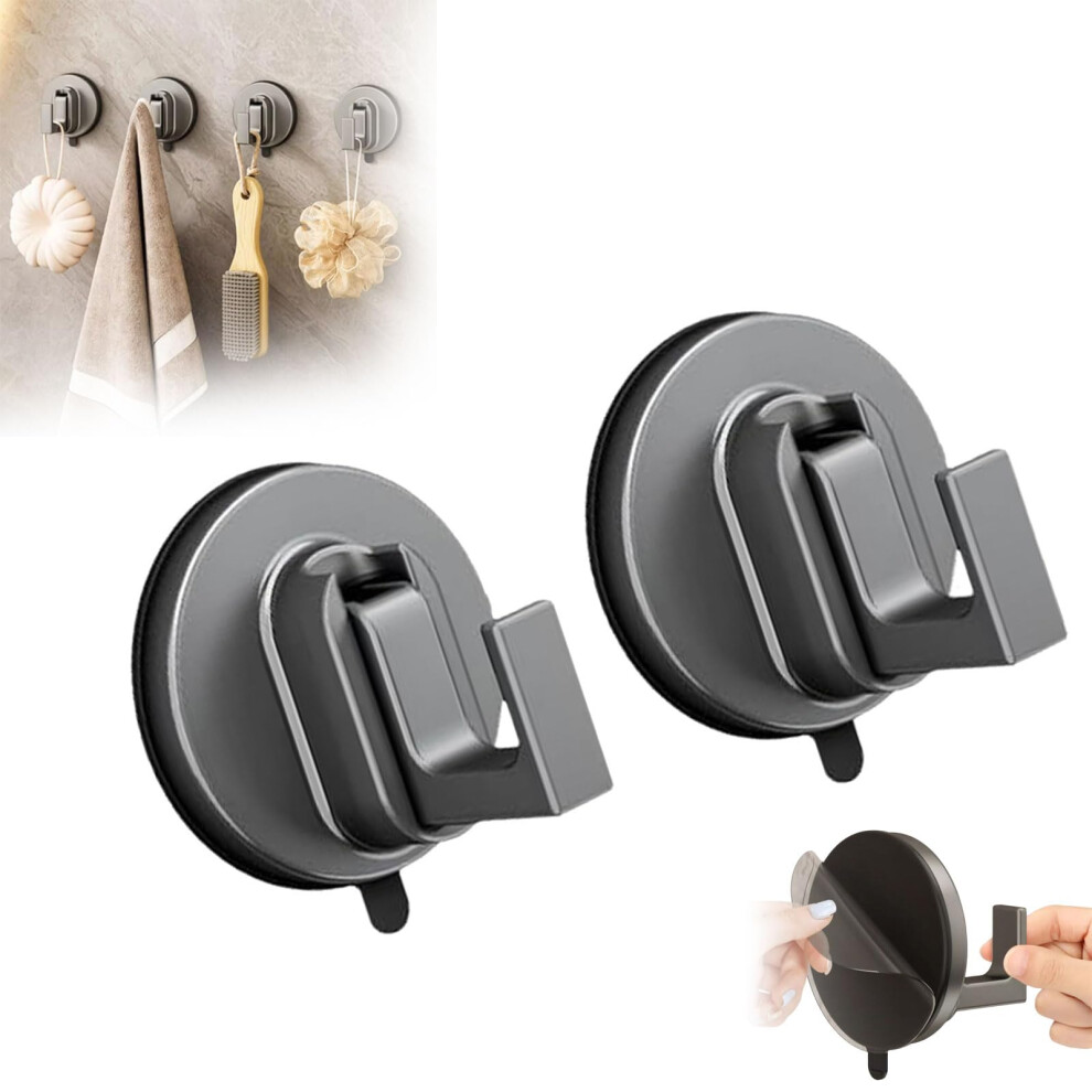 Upgraded Suction Cup Hooks Heavyduty Nodrill Wreath Hanger For Glass Doors And Towels Black 2Pcs 9187378926468