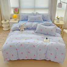 Comforter Sets Floral Duvet Cover Bedding Sets With Zipper Closure Ultra Soft Breathable All Season 180x220cm Blue