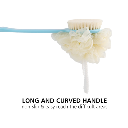 Body Scrub Companion, Βούρτσα Πλάτης 2 σε 1 με Λούφα, Βούρτσα Απολέπισης για Υγρό ή Ξηρό 2