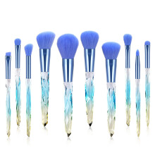 Make-upkwasten met kristallen handvat, collectie van 10 stuks hoogwaardige synthetische foundation- en concealerkwasten voor Halloweenfeesten,