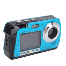 4K Waterproof Underwater Camera 10FT Dual Screen 56MP 16X Zoom for Snorkeling and Diving