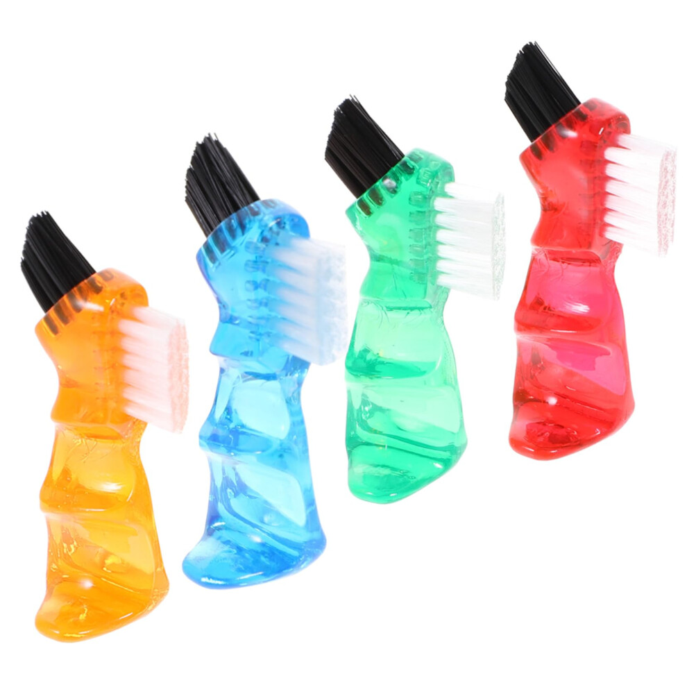 4pcs Denture Brush Set with Ergonomic Grip for Full and Partial Dentures Daily Oral Care
