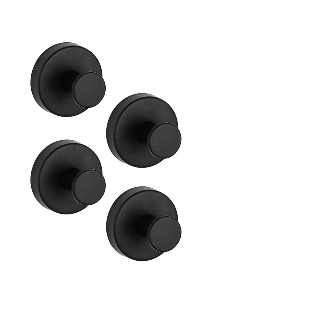 Suction Cup Hooks Black 4Pc Secure Vacuum Lock Nodrill Heavy Duty For Glass Mirrors Bathroom Towels Doors 9094768928318