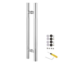 Heavy Duty Stainless Steel Door Pull Handle Pair for Wood Glass Metal Doors, Rustproof 60cm Silver