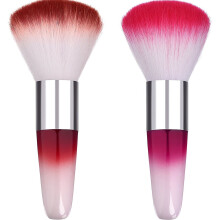 Make-up-Puder- und Rougepinsel, weiche Nagelpinsel für professionelle Nageldesigner, kompakt und haararm, Staubentferner für Acrylnägel (2