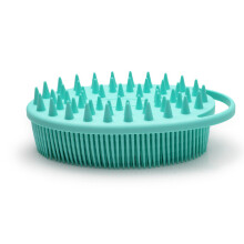Escova de Banho Esfoliante de Limpeza Profunda, Design 2 em 1 para Uso Corporal e com Shampoo, Suave para Peles Sensíveis, Cabo Antiderrapante para