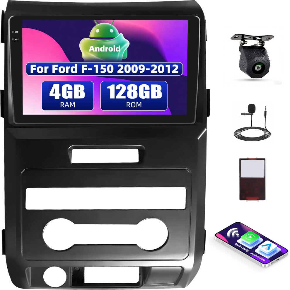 Android Car Stereo For Ford F150 20092012 Wireless Carplay Android Auto 9' Gps Touchscreen 4+128Gb 9187378928547
