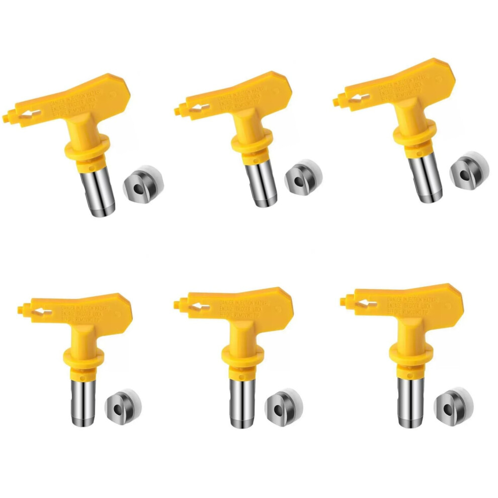 Airless Paint Sprayer Tips Set 6Pcs Reversible For Graco Wagner, Tungsten Carbide, Multiple Sizes 9199774678711