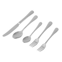 Elegante bestekset van roestvrij staal, premium zilverbestekset met spiegelende afwerking, vaatwasmachinebestendig, corrosiebestendig en extra dik.