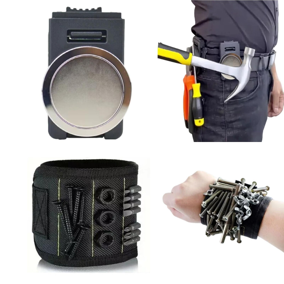Magnetic Tool Holder For Belt With Secure Grip And Hands Access, Fits Wrenches Screws Nails 9187378928783