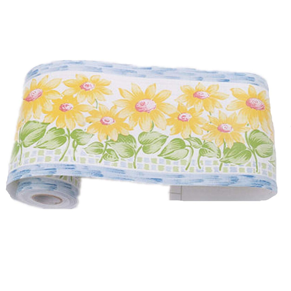 Peel And Stick Sunflower Wallpaper Border For Bedroom Bathroom Nursery Removable Pvc Decor 9187378929193