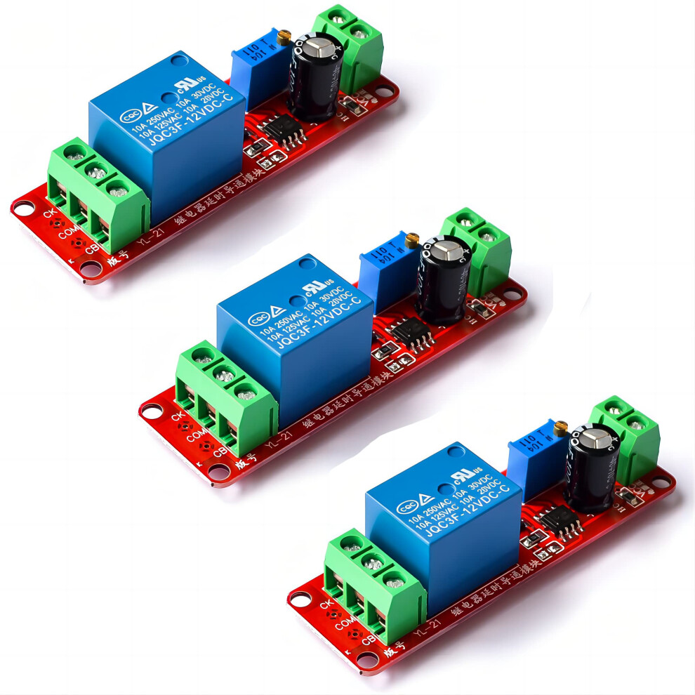 12V Timer Relay Switch Ne555 Adjustable Delay Module 010S For Automotive Electronics 3Pcs 9094768930014