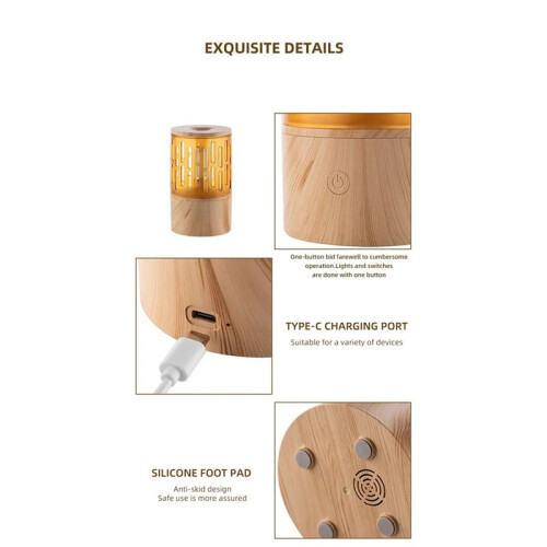 Flame Aromatherapy Machine Small Home Bedroom Silent Candlelight Atmosphere Light Aromatherapy Humidifier Diffuser A 2