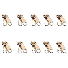 10 Pcs 3# 5# Zip Slider Double Head Zippers-No. 3 golden pu