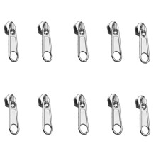 10 Pcs 3# 5# Zip Slider Double Head-No. 5 silver pull he