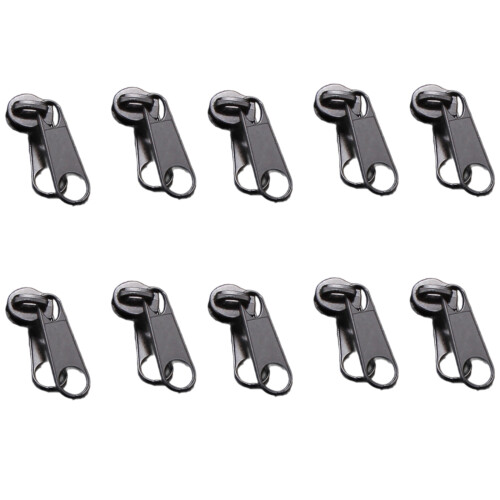 10 Pcs Zippers Pullers Single/Double Side-No. 3 Gun Salad Head