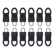 12Pcs Zippers Pulls Replacements Zippers Gripper-Black number 8