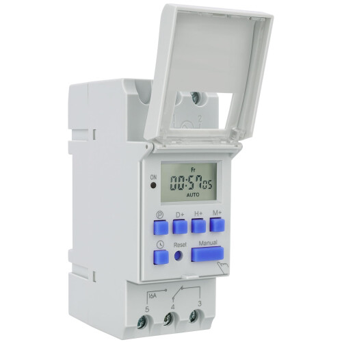 Programmable Timer Switch AC 110V 16A Digital LCD Relay with 28 Weekly Schedules and Memory Backup