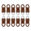 12Pcs Removable Zippers Pull Replacement Detachable-Brown No. 8 1