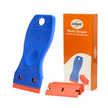 Plastic Razor Scraper with 10 DoubleEdged Blades for Scratch Sticker and Label Removal on Glass Windows Blue
