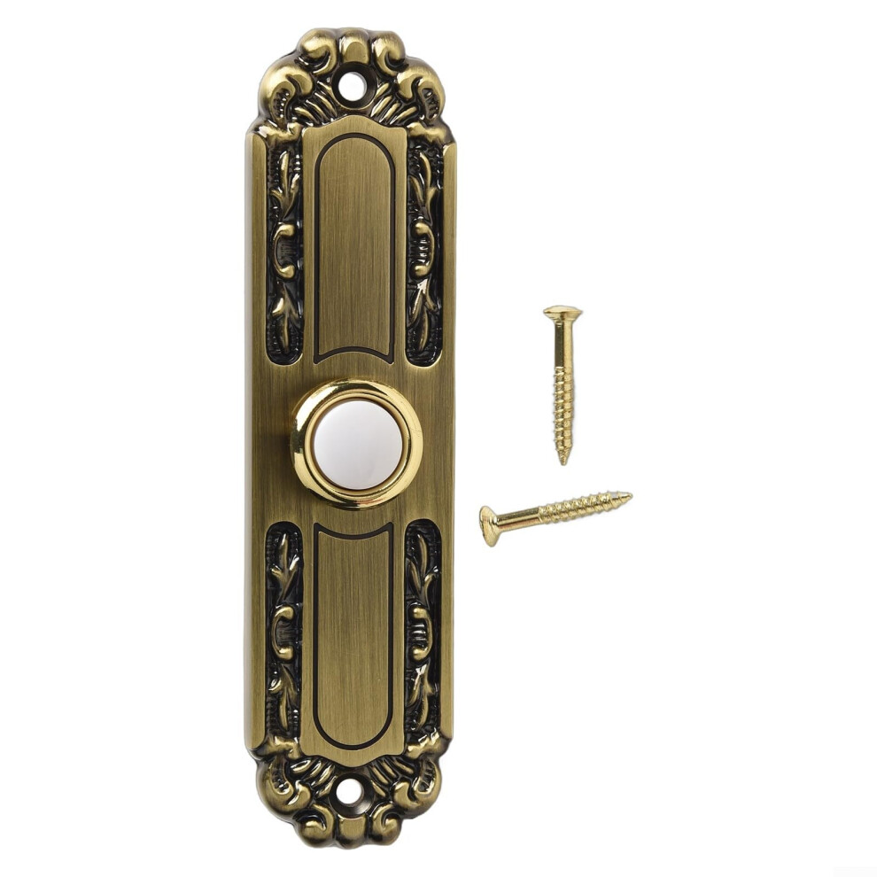 Antique Bronze 5 Inch Doorbell Push Button With Led Light, Weatherproof Heavy Duty Wired 9199774680646