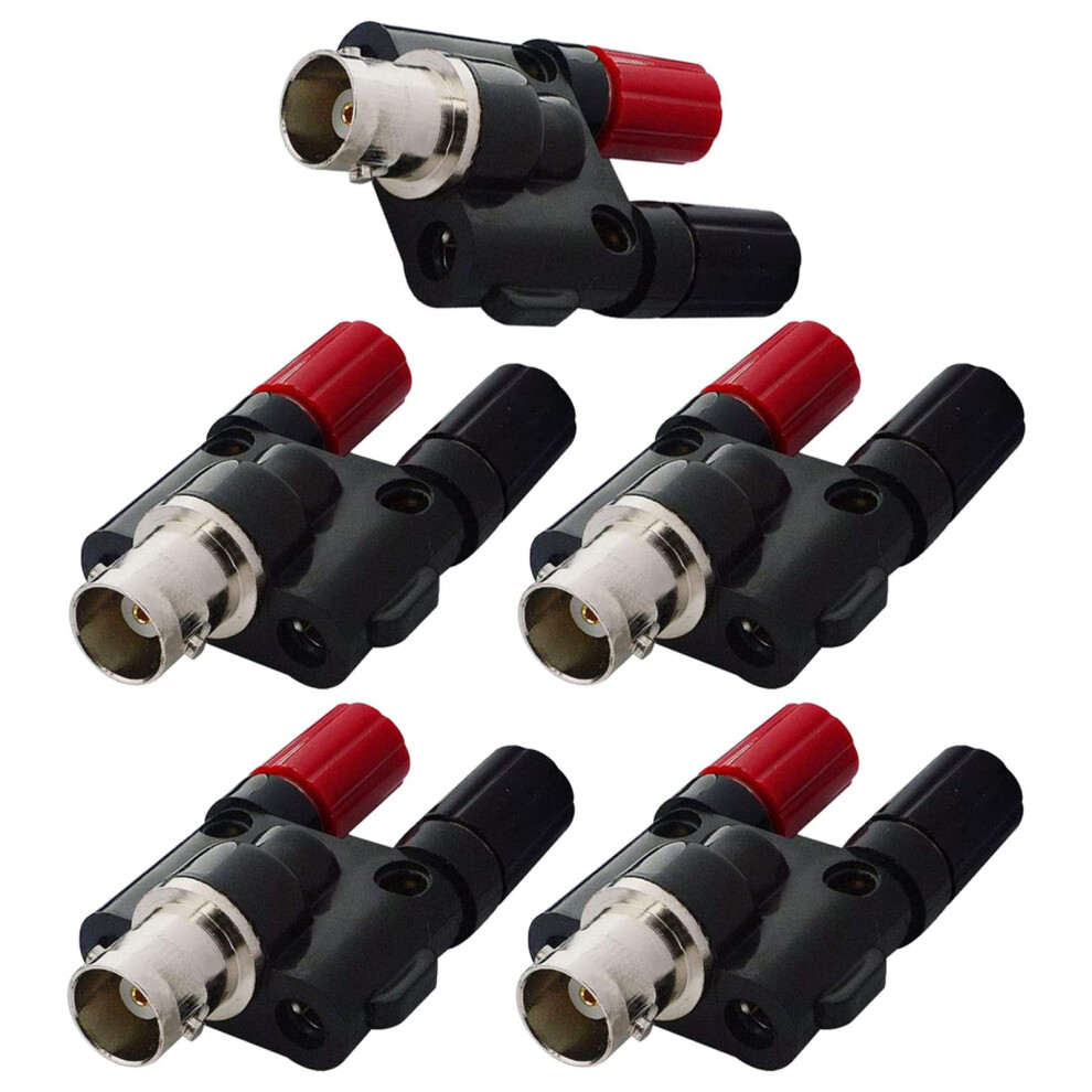 Bnc To Banana Adapter 50 Ohm Rf Coax Connector For Hf Radio Antennas Dual Binding Post 5 Pack 9187378930199