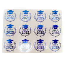 120Pcs Class Of 2025 Graduation Hat Sticker-Transparent blue
