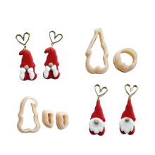 5-teiliges Ton-Ohrring-Ausstecher-Set mit Weihnachtsmotiv für