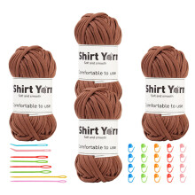 20 Color Crochet Yarns with Large Eye Knitting-classic brown