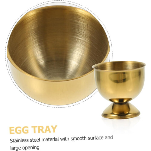 6Pcs Stainless Steel Egg Cup Holders Heat Resistant Flat Base for Kitchen Breakfast Serving 1