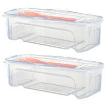 2PCS Stackable Microwave Pasta Cooker with Strainer Lid Fork BPA Noodle Maker for Quick Meals