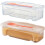 2PCS Stackable Microwave Pasta Cooker with Strainer Lid Fork BPA  Noodle Maker for Quick Meals 2