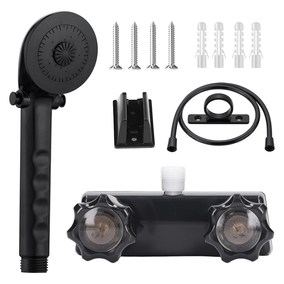 Rv Shower Faucet With Hose And Handheld Head, Complete Kit For Rv Bathroom Or Outdoor Use, Black 9199774681100