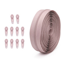 Zippers Repair Kits Nylon Coil Zippers #3 Sewing-Dirty pink