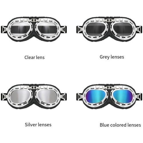 Protective Motorcycle Riding Glasses WearResistant Design Polarized Lenses Silver Frame 2
