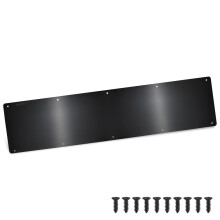 6 x 34 Inch Matte Black Aluminum Door Kick Plate with Rounded Corners for Interior and Exterior Doors