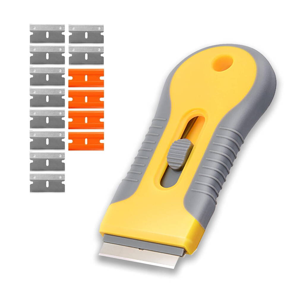 Retractable Razor Blade Scraper With 15 Extra Blades For Paint, Sticker And Decal Removal 9094768931608