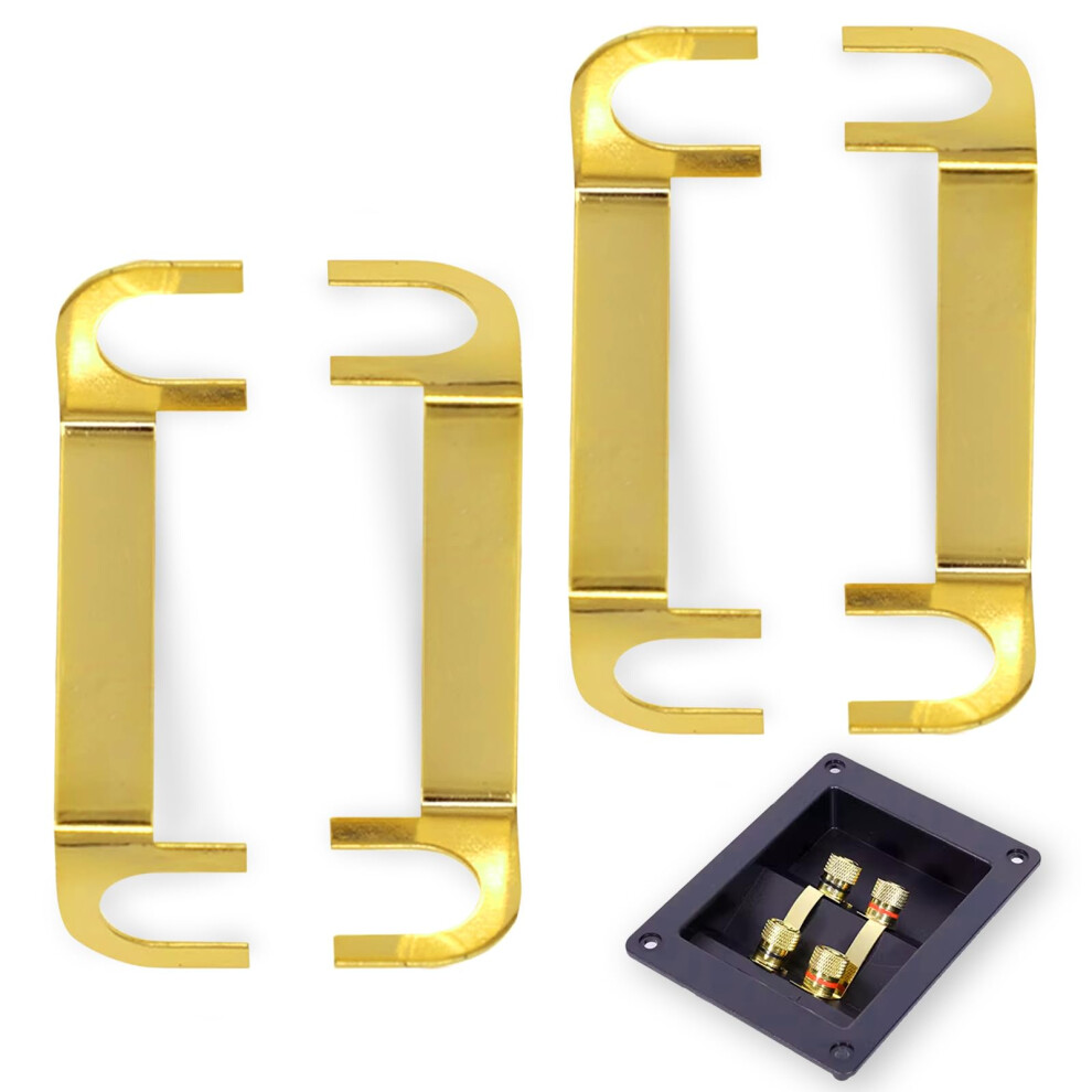 4 Pack Speaker Terminal Cup With Plated Subwoofer Connector, Secure Wire, Clear Audio Transfer Gold 9094768932063