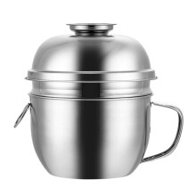 Stainless Steel Noodle Bowl with Lid and Handle, Rustproof Unbreakable Soup Container for Home